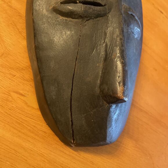 Lega Hand-Carved Vintage Wooden African Mask Dan People Western Africa - Picture 3 of 11